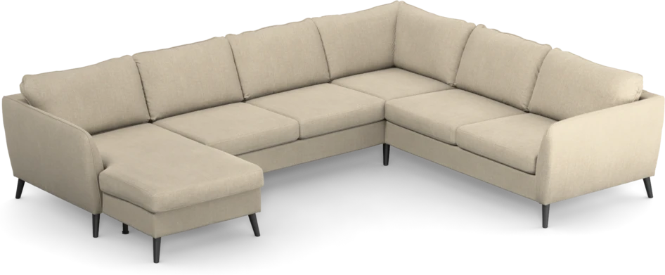 County - Hörnsoffa, 3+2-sits med schäslong vänster - Beige