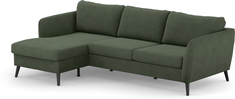 County - 3-sits soffa med flyttbar schäslong - Grön