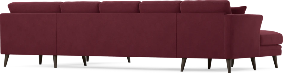 Eden - 3-sits soffa med schäslong vänster och divan höger - Röd