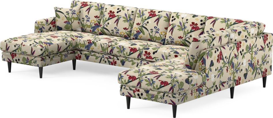 Eden - 3-sits soffa med schäslong vänster och divan höger - Flerfärgad