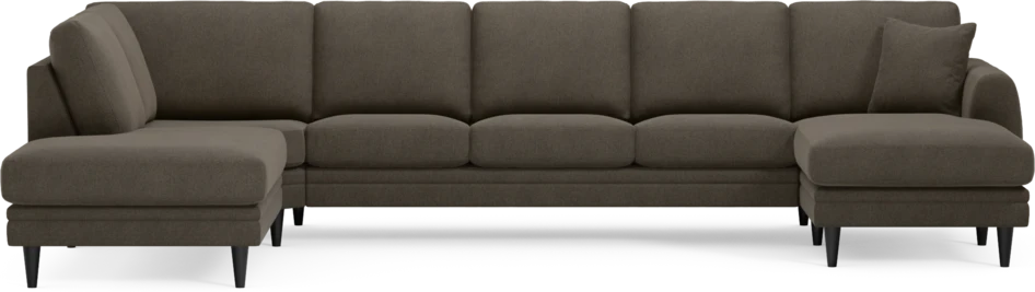 Eden - 3-sits soffa med divan vänster och schäslong höger - Brun