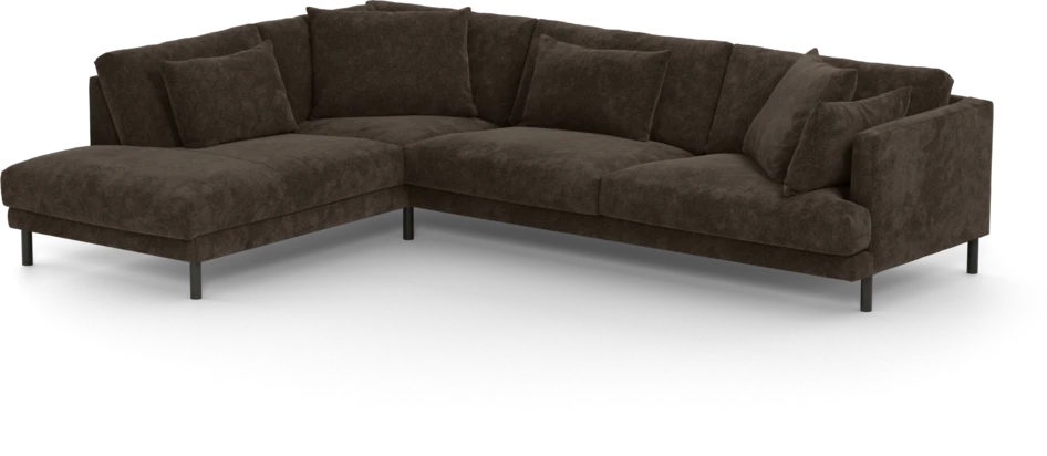Harper - 3-sits soffa med divan vänster - Brun