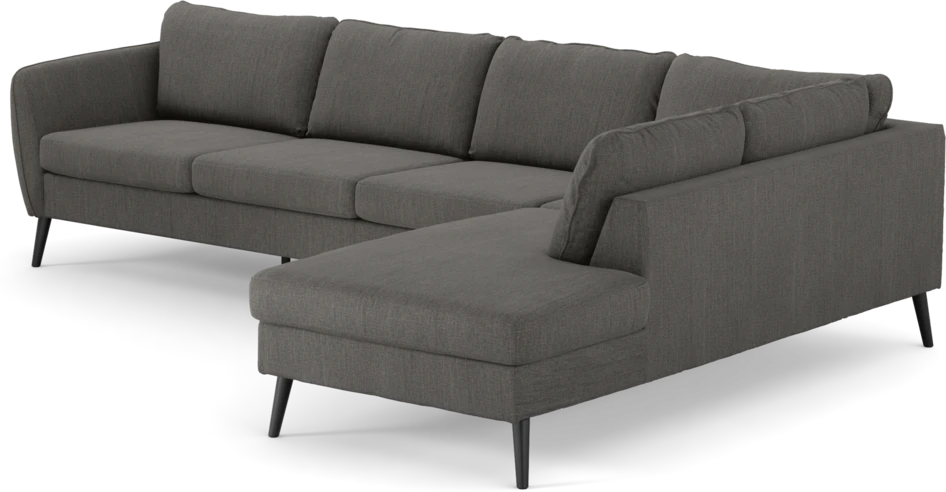 County - 3-sits soffa med divan höger - Brun