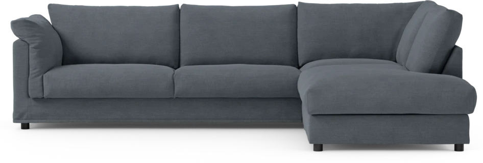 Cherrie - 3-sits soffa med divan höger, med kappa - Blå