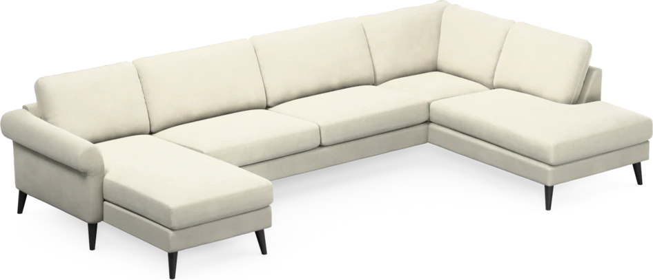 Bridge - 3-sits soffa med schäslong vänster och divan höger - Vit