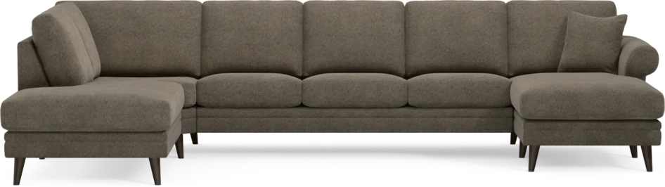Eden - 3-sits soffa med divan vänster och schäslong höger - Brun