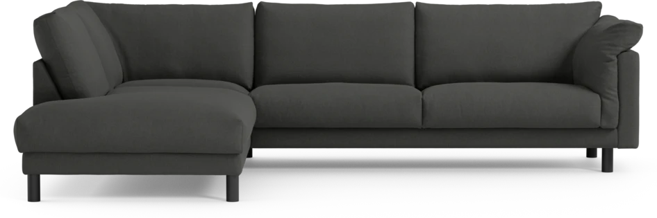Cherrie - 3-sits soffa med divan vänster, fast klädsel - Grå