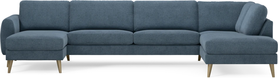 Bridge - 3-sits soffa med schäslong vänster och divan höger - Blå