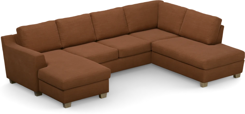 Friday - 3-sits soffa med schäslong vänster och divan höger - Orange