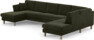 Eden - 3-sits soffa med schäslong vänster och divan höger - Grön