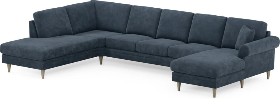 Eden - 3-sits soffa med divan vänster och schäslong höger - Blå