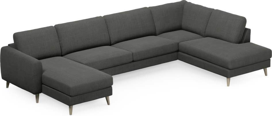 Bridge - 3-sits soffa med schäslong vänster och divan höger - Grå