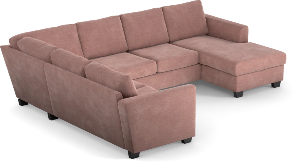 Friday - Hörnsoffa, 2+3-sits med schäslong höger - Rosa