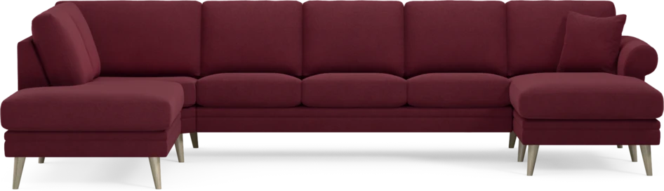 Eden - 3-sits soffa med divan vänster och schäslong höger - Röd