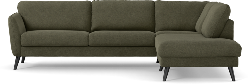 Bridge - 3-sits soffa med divan höger - Grön