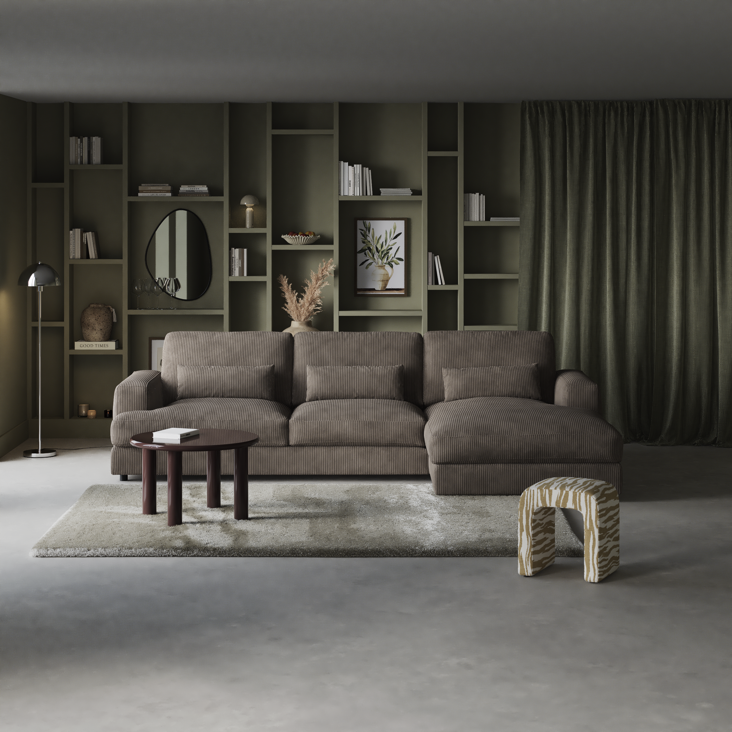 Noma, 3-sits soffa med schäslong höger
