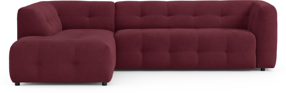 Bella - 3-sits soffa med divan vänster - Röd