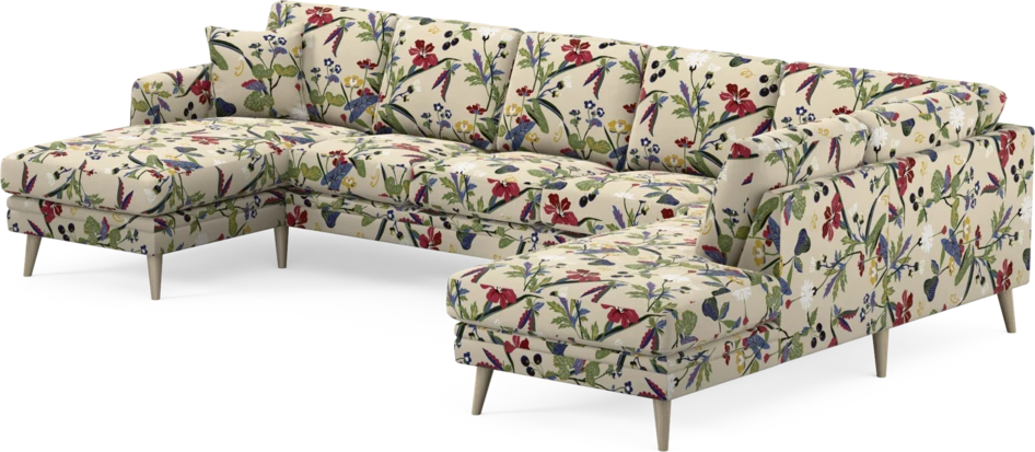 Eden - 3-sits soffa med schäslong vänster och divan höger - Flerfärgad