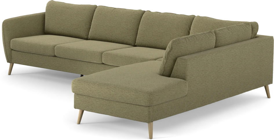 County - 3-sits soffa med divan höger - Grön