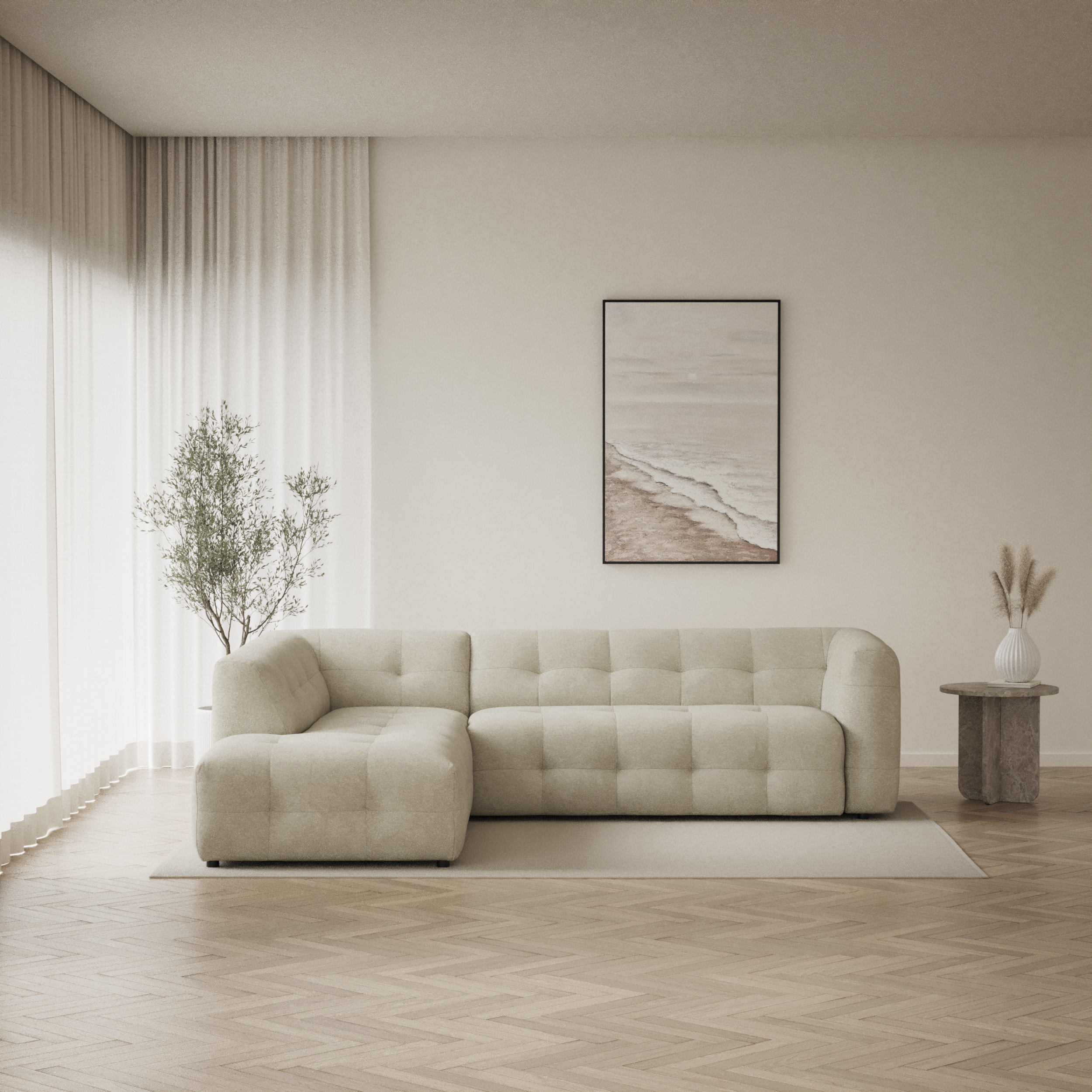 Bella, 3-sits soffa med divan vänster