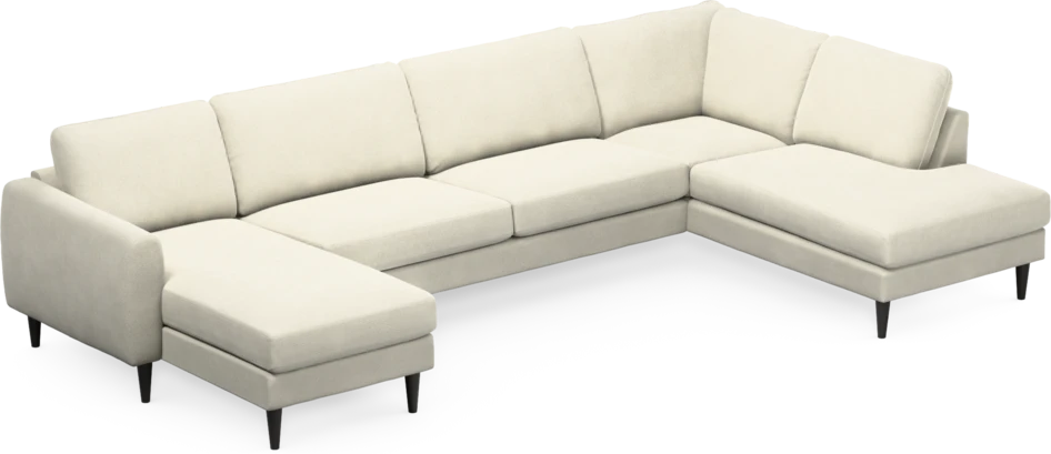 Bridge - 3-sits soffa med schäslong vänster och divan höger - Vit