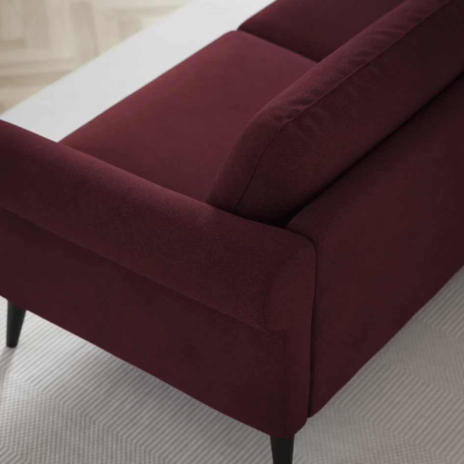 Bridge - 3-sits soffa med schäslong vänster och divan höger - Röd