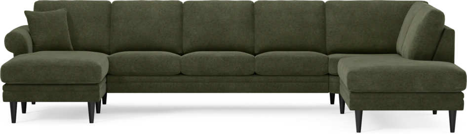 Eden - 3-sits soffa med schäslong vänster och divan höger - Grön