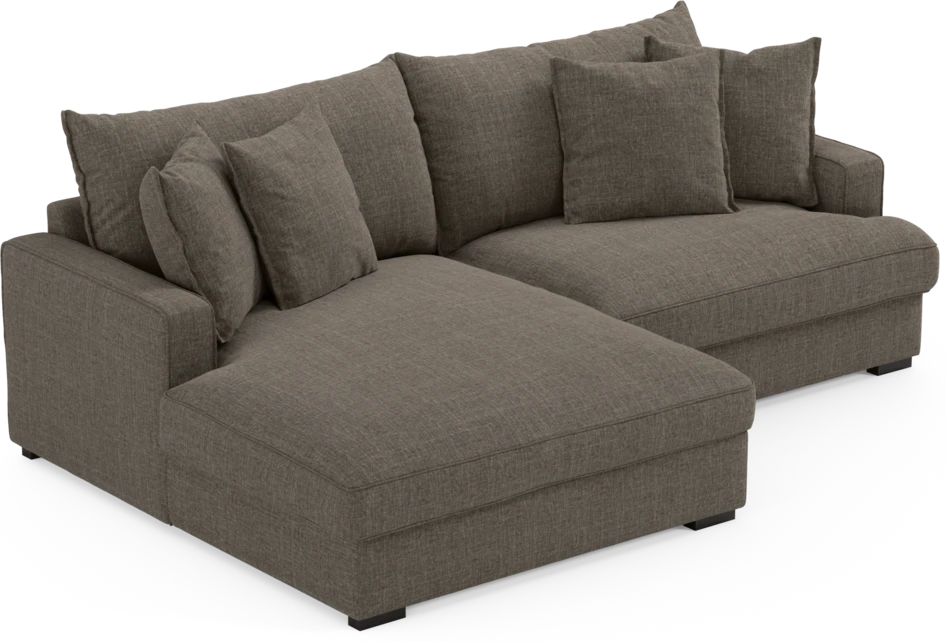 Mila - 2-sits soffa med schäslong XL vänster - Brun