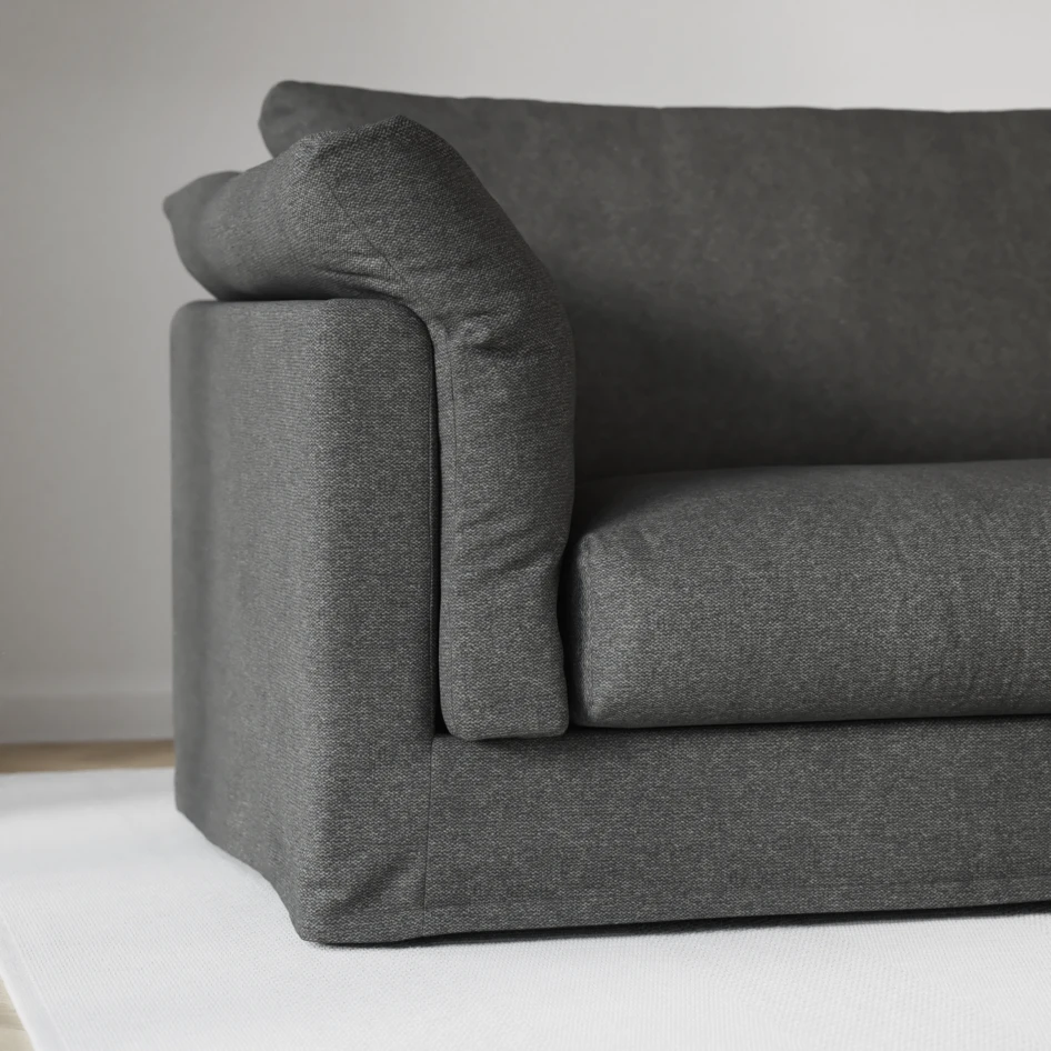 Cherrie - 3-sits soffa med divan vänster, med kappa - Grå