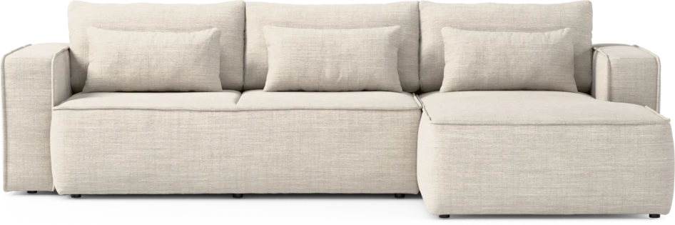 Ide - Bäddsoffa 3-sits med schäslong höger - Vit