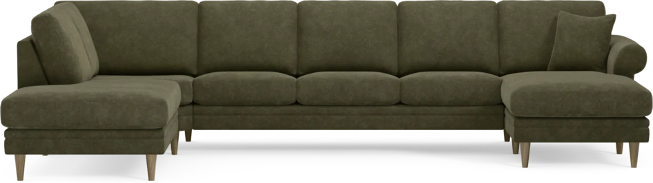 Eden - 3-sits soffa med divan vänster och schäslong höger - Grön