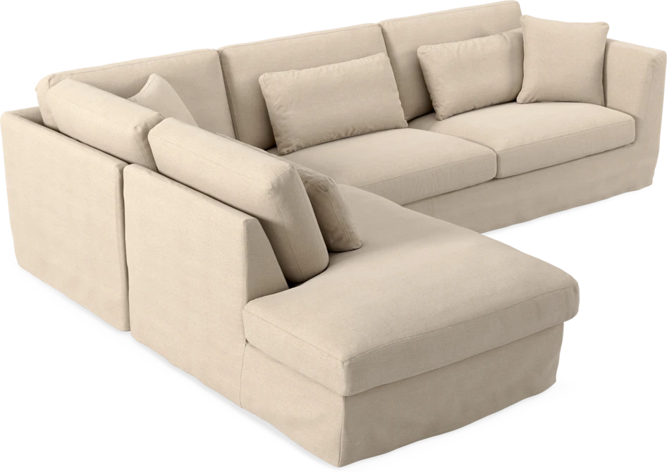Willow - 3-sits soffa med divan vänster, med kappa - Beige