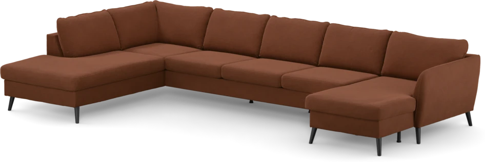 County - 4-sits soffa med divan vänster och schäslong höger - Orange