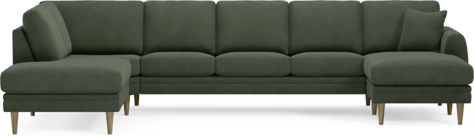 Eden - 3-sits soffa med divan vänster och schäslong höger - Grön