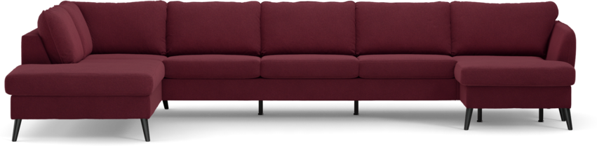 County - 4-sits soffa med divan vänster och schäslong höger - Röd