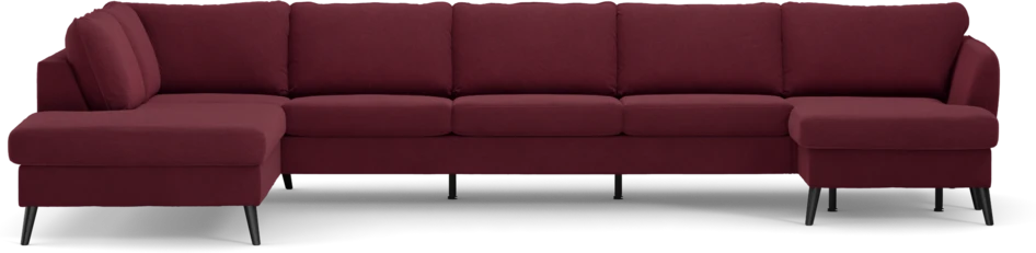 County - 4-sits soffa med divan vänster och schäslong höger - Röd