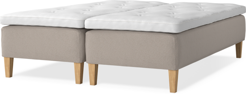 Delux Sense - Ramsäng, dubbelsäng med bäddmadrass - Beige