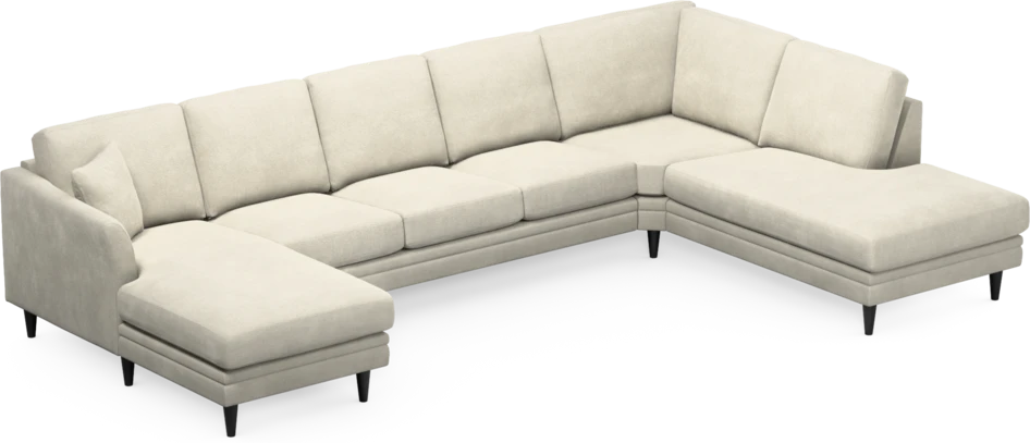 Eden - 3-sits soffa med schäslong vänster och divan höger - Vit