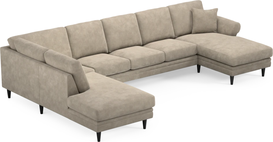 Eden - 3-sits soffa med divan vänster och schäslong höger - Beige