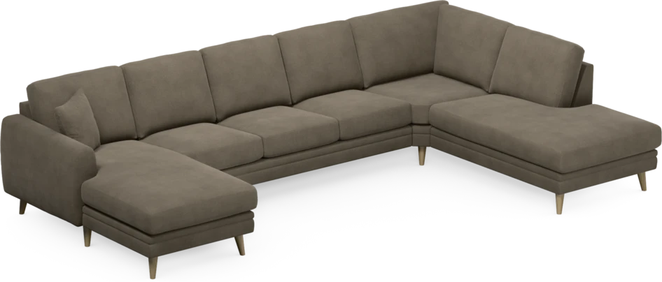 Eden - 3-sits soffa med schäslong vänster och divan höger - Beige