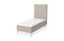 Sense Delux - Ramsäng, enkelsäng med bäddmadrass Sleep Delux vit - Beige