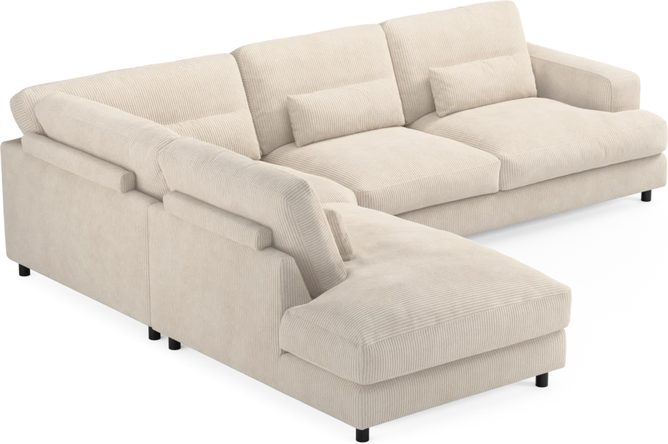 Noma - 3-sits soffa med divan vänster - Vit