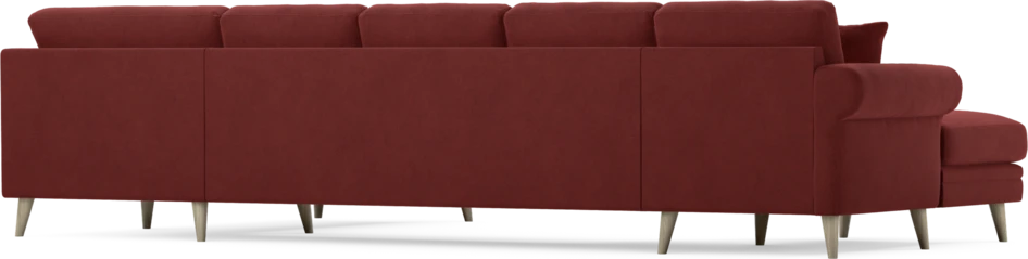 Eden - 3-sits soffa med schäslong vänster och divan höger - Röd