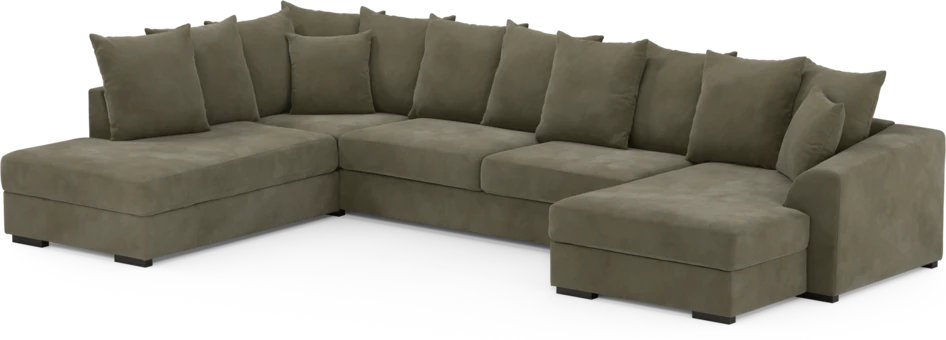 Town - 3-sits soffa med divan vänster och schäslong höger - Grön