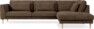 Willow - 3-sits soffa med divan höger, fast klädsel - Brun
