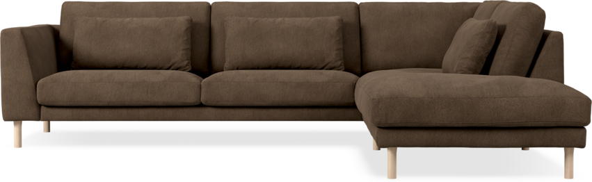 Willow - 3-sits soffa med divan höger, fast klädsel - Brun