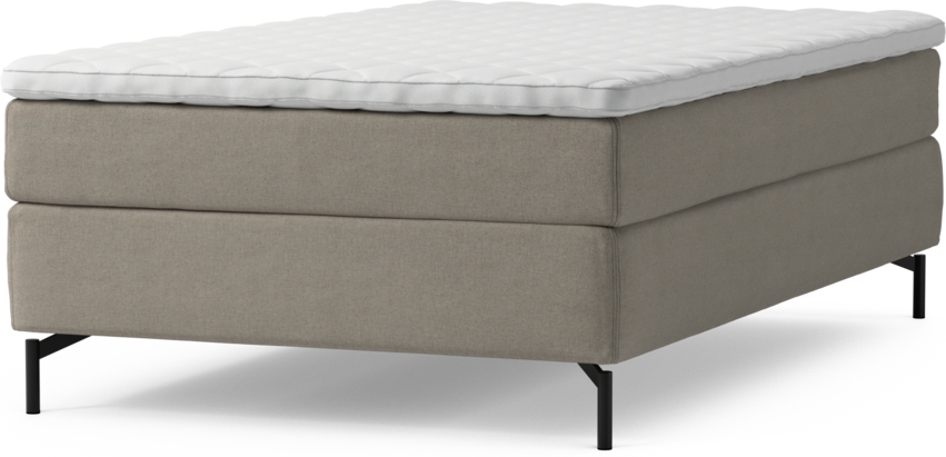 Delux Sense - Kontinentalsäng, enkelsäng 120 cm med bäddmadrass och sängben - Beige