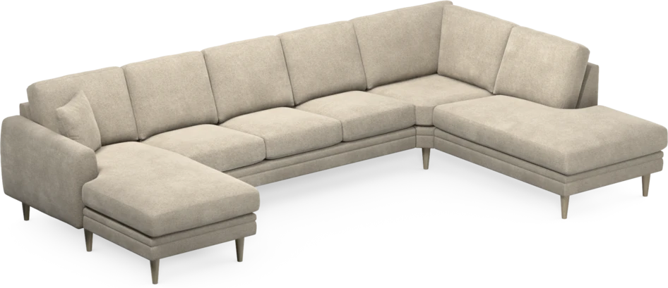 Eden - 3-sits soffa med schäslong vänster och divan höger - Beige