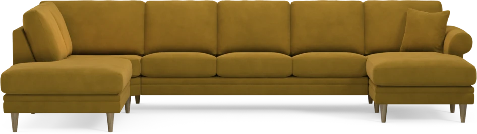 Eden - 3-sits soffa med divan vänster och schäslong höger - Gul