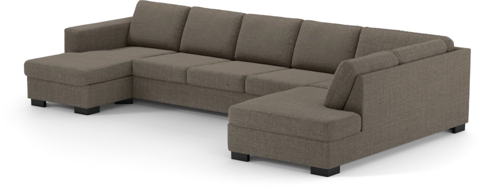 Nevada - 4-sits soffa med schäslong vänster och divan höger - Brun